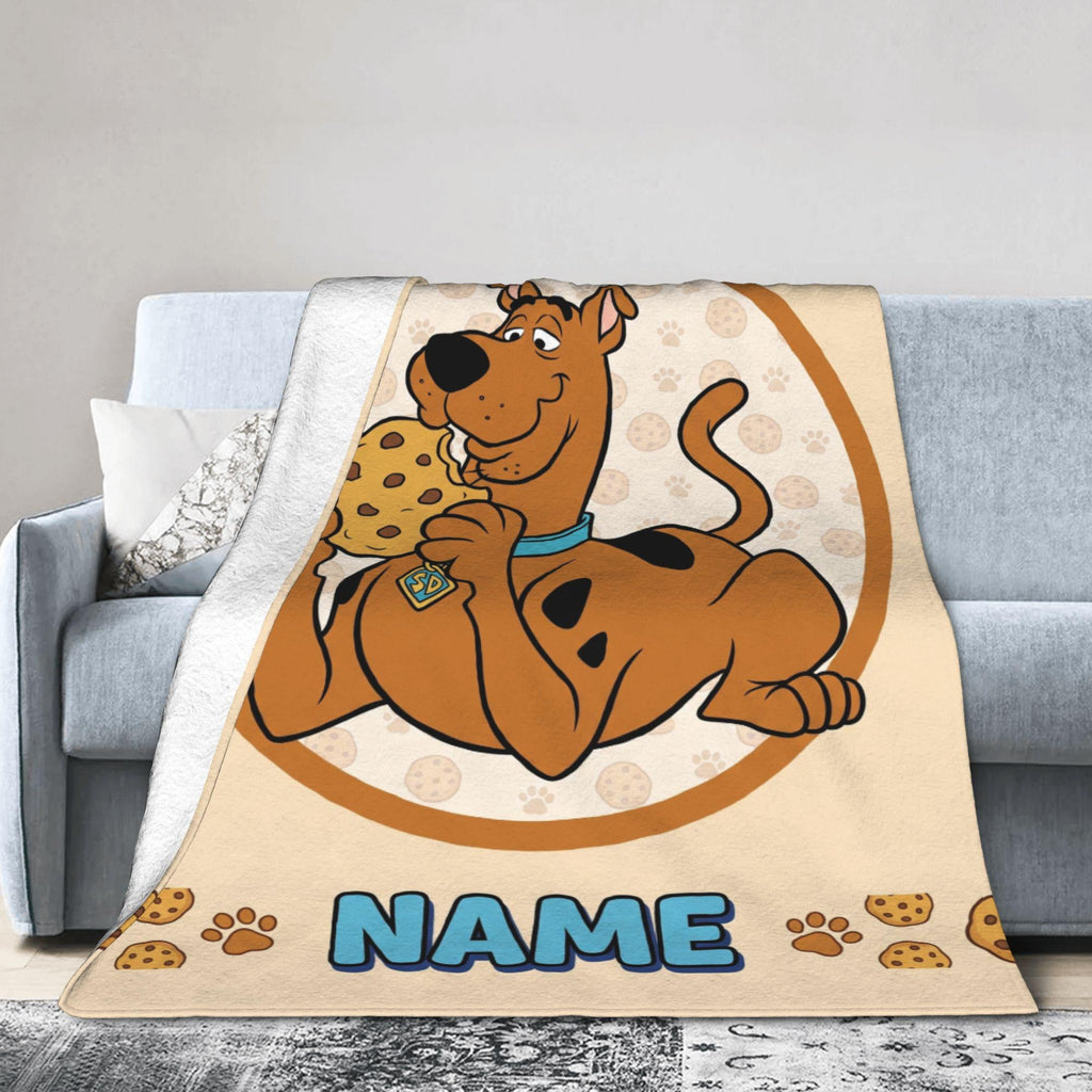 Personalized Giant Cookie Blanket, Custom Dog Throw, Cartoon Snack Bedding Decor, Birthday Gift for Kids Son Daughter, Cozy Fleece Blanket