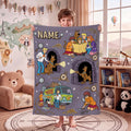 Personalized Detective Blanket, Custom Dog Throw, Mystery Clue Cartoon Bedding, Kids Room Decor, Birthday Gift for Son Daughter Fleece Throw