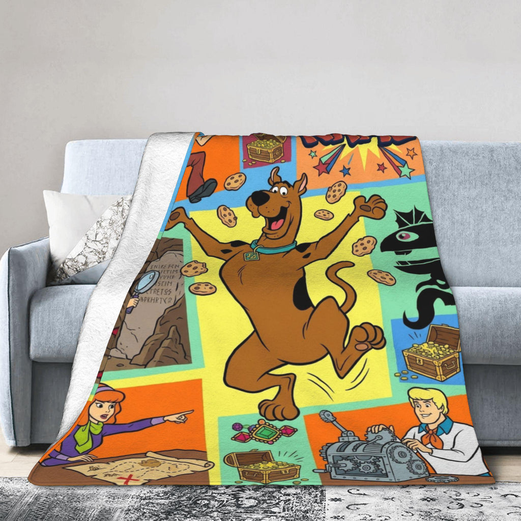 Personalized Snack Comic Blanket, Custom Dog Throw, Retro Cartoon Kids Bedding, Cozy Playroom Decor, Birthday Gift for Son Daughter Fleece