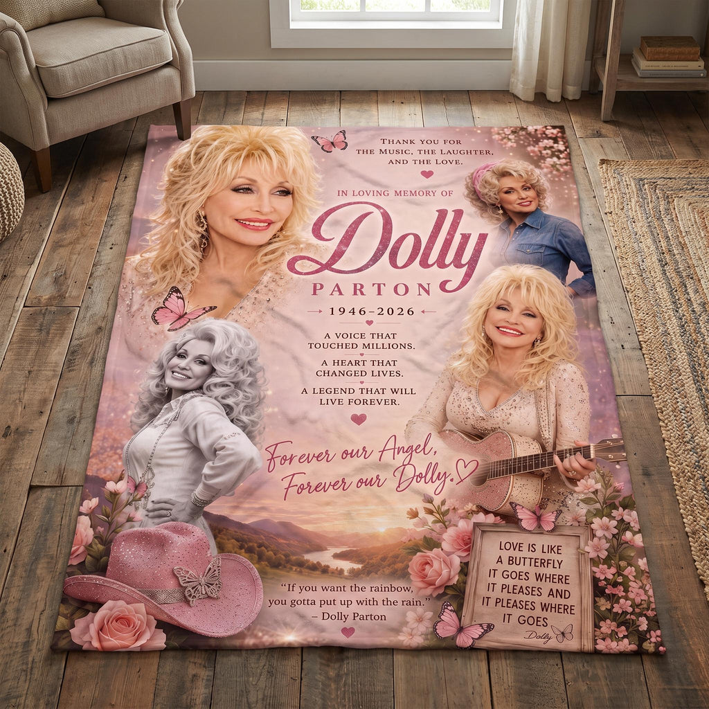 Dolly Parton Blanket, Pink Western Cowgirl Decor Throw Blanket, Retro Country Queen Aesthetic, Commemorative Gifts for Music Lovers