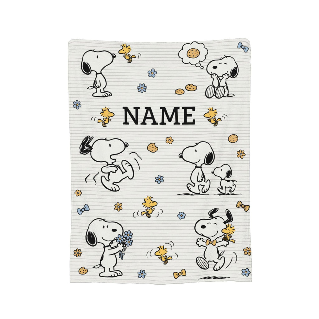 Personalized Sweet Cookies Hound Flannel Blanket, Custom Bakery Puppy Throw, Chocolate Chip Nursery Bedding, Cute Baby Shower Gift for Kids