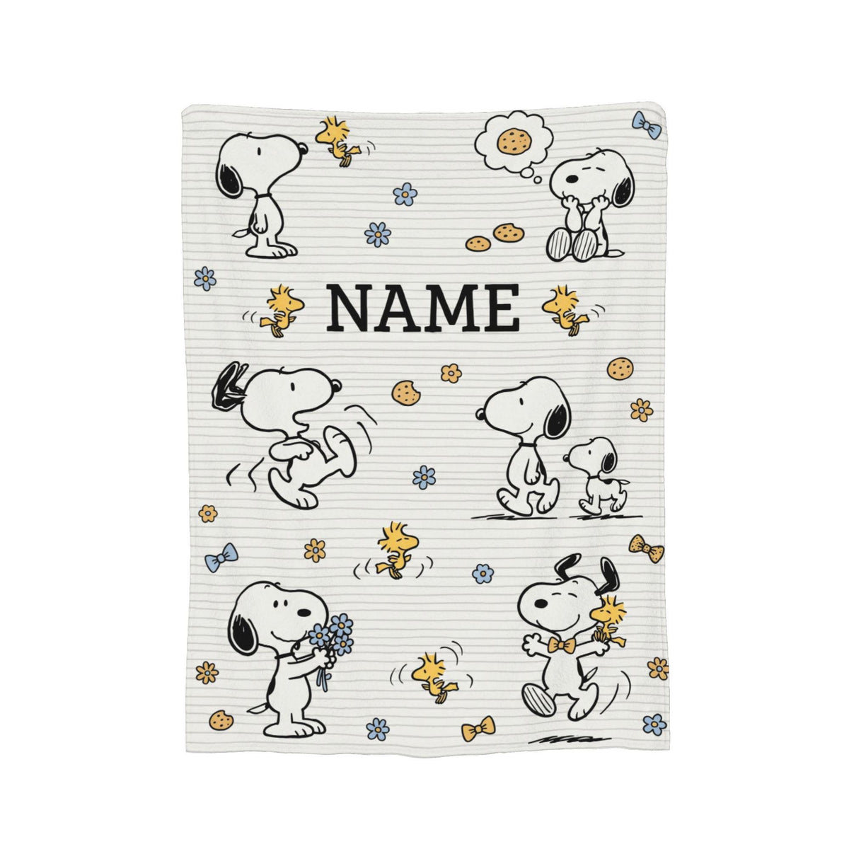 Personalized Sweet Cookies Hound Flannel Blanket, Custom Bakery Puppy Throw, Chocolate Chip Nursery Bedding, Cute Baby Shower Gift for Kids