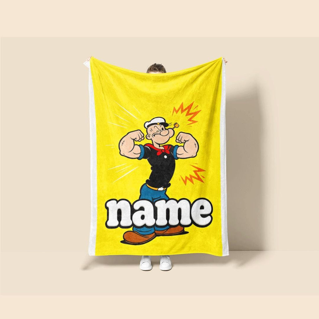 Popeye muscle pose print cartoon blanket cool kids blanket car blanket Customized name air conditioning blankets holiday gift