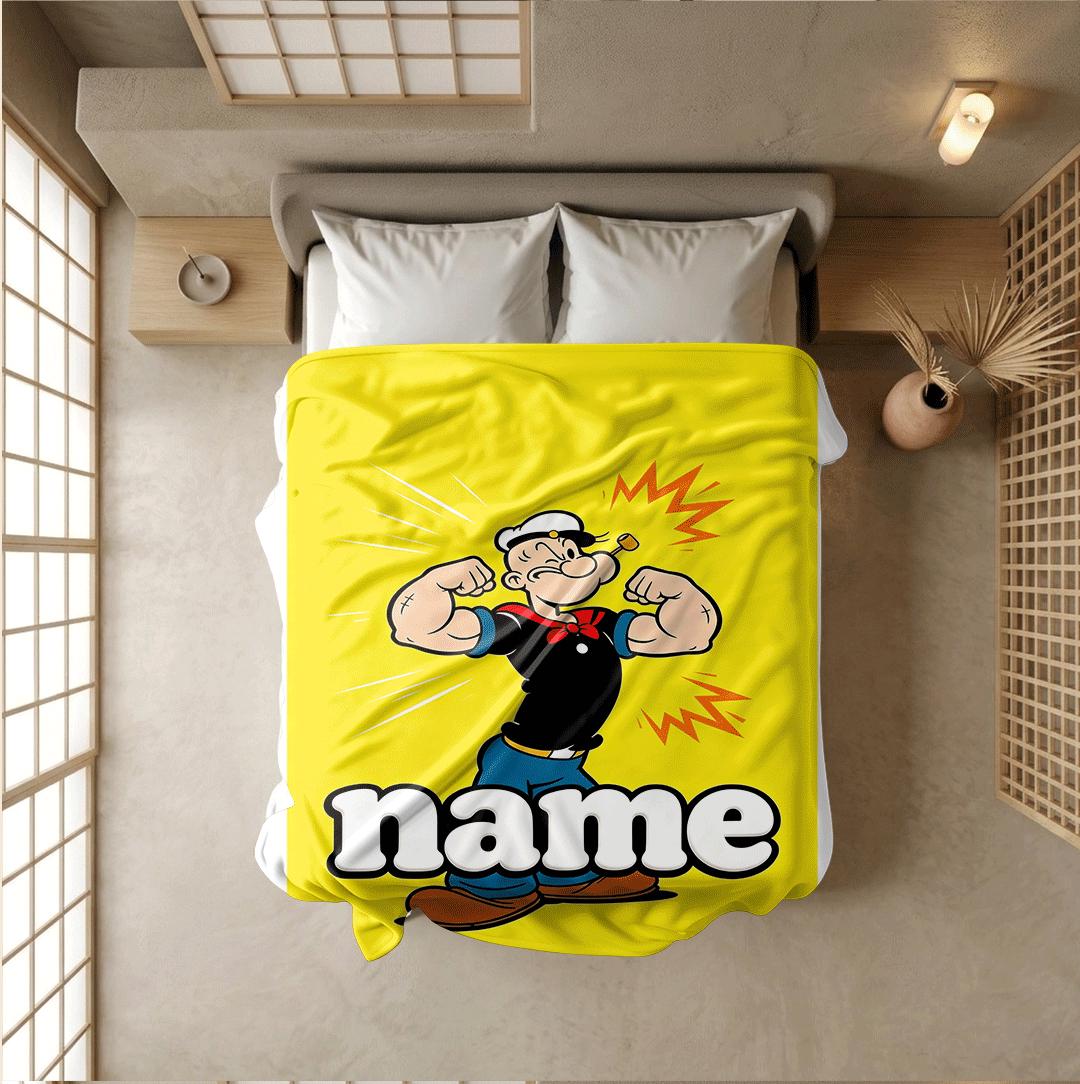 Popeye muscle pose print cartoon blanket cool kids blanket car blanket Customized name air conditioning blankets holiday gift