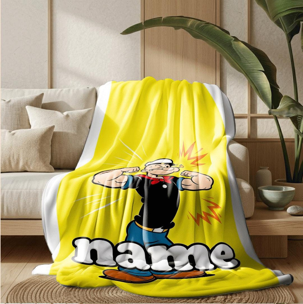Popeye muscle pose print cartoon blanket cool kids blanket car blanket Customized name air conditioning blankets holiday gift