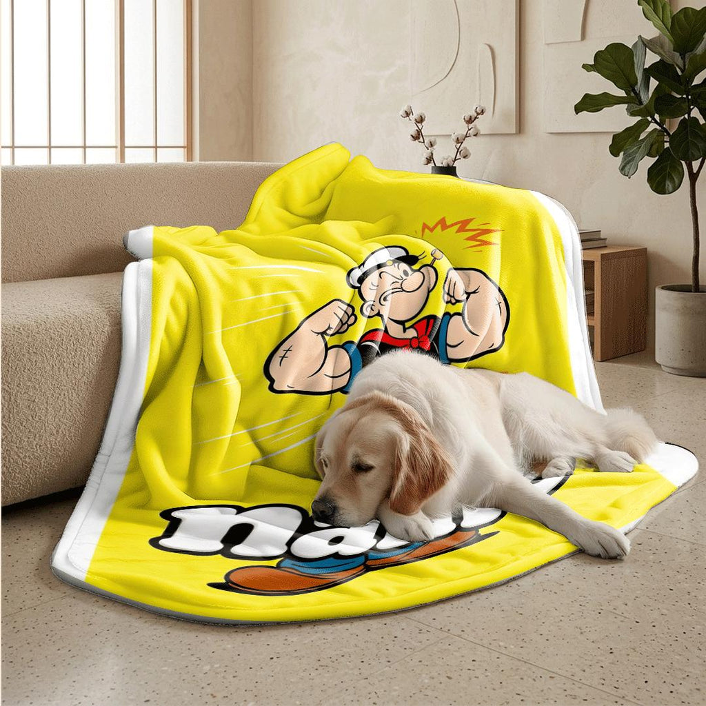 Popeye muscle pose print cartoon blanket cool kids blanket car blanket Customized name air conditioning blankets holiday gift
