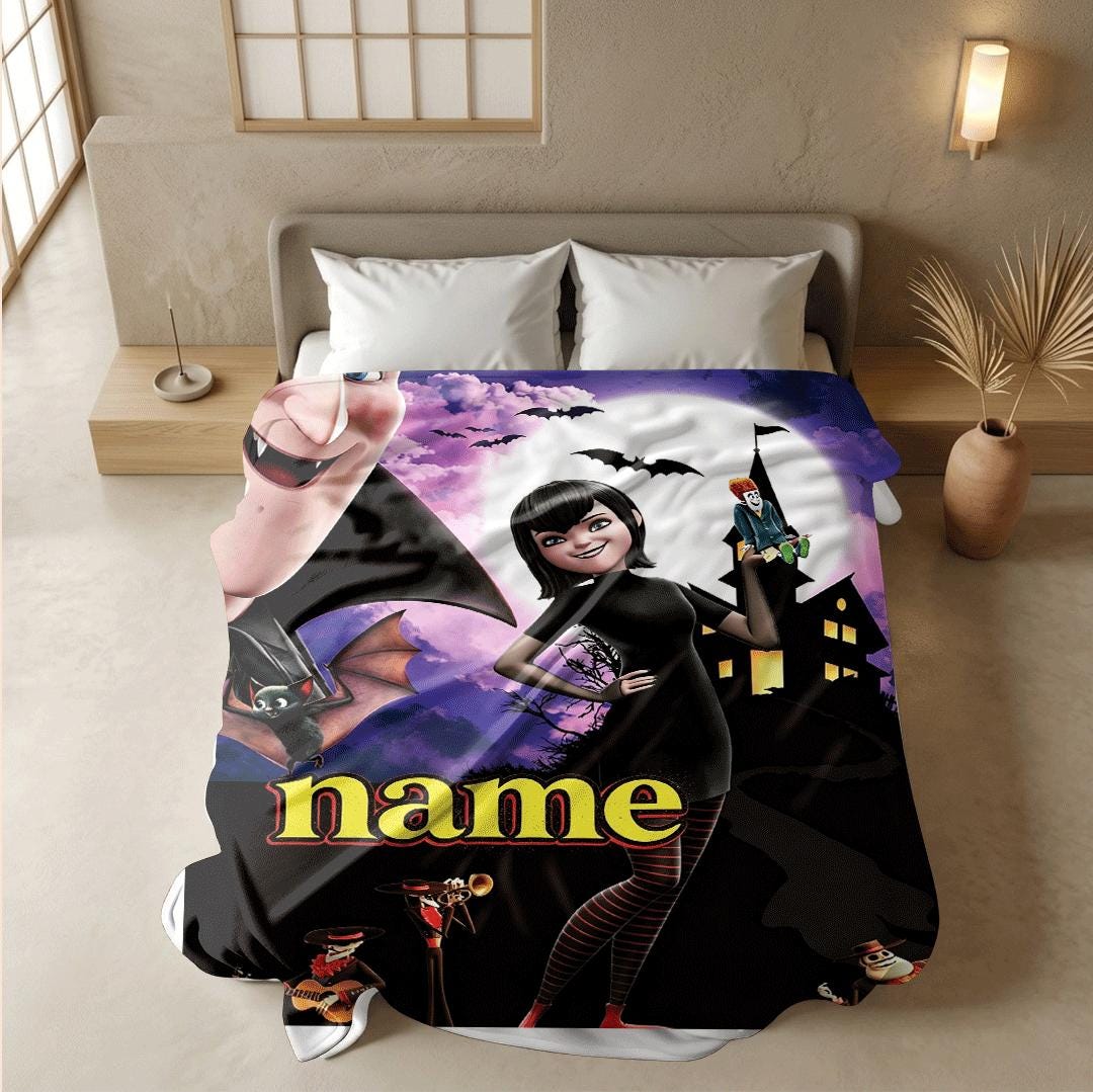 Hotel Transylvania Mavis print cartoon blanket cool travel portable blanket car blanket Customized name lunch break blankets halloween gift