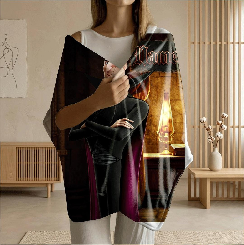 Hotel Transylvania Dracula print cartoon blanket elegant sofa blanket single blanket Customized name winter warm blankets holiday gift
