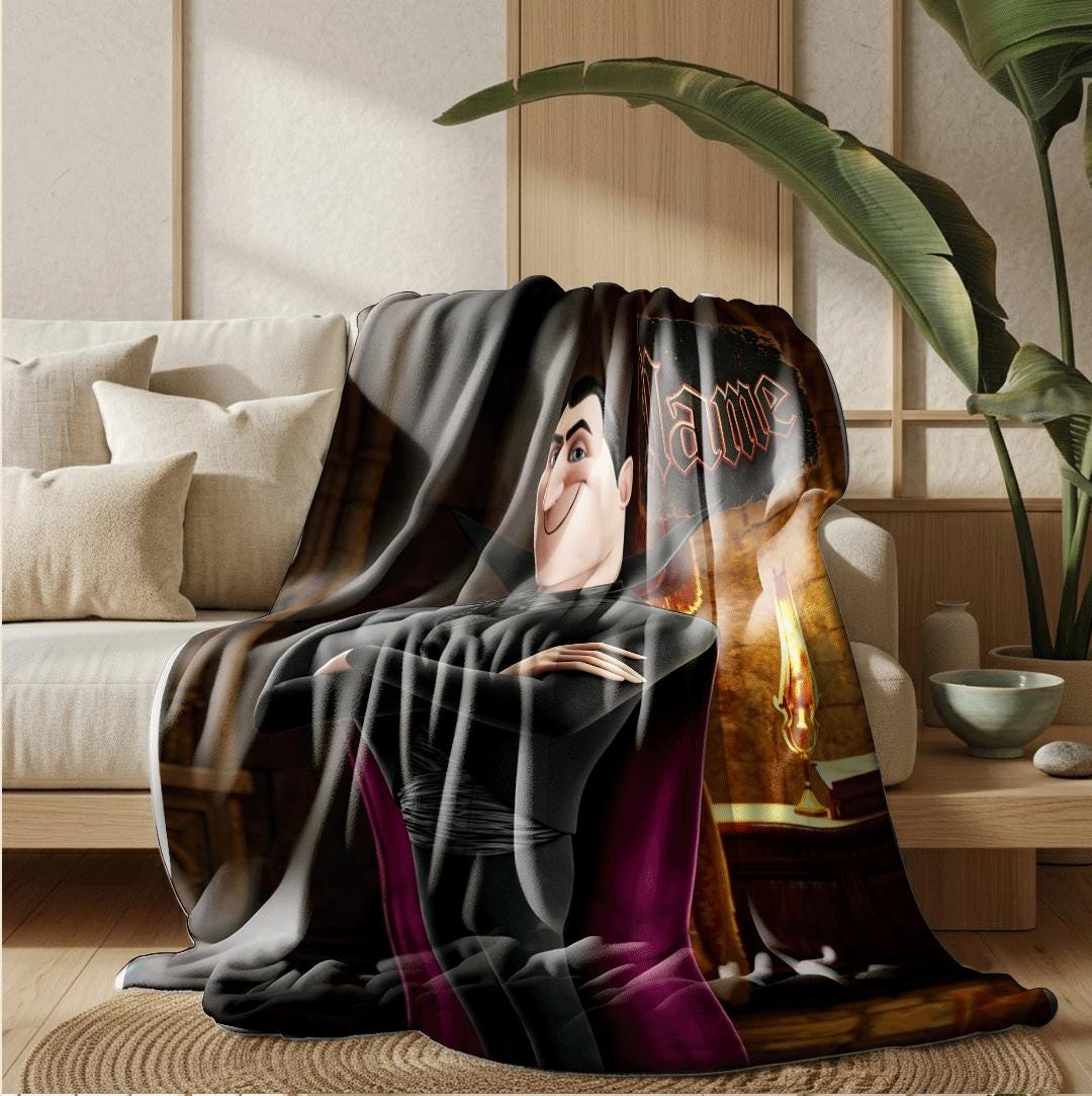 Hotel Transylvania Dracula print cartoon blanket elegant sofa blanket single blanket Customized name winter warm blankets holiday gift