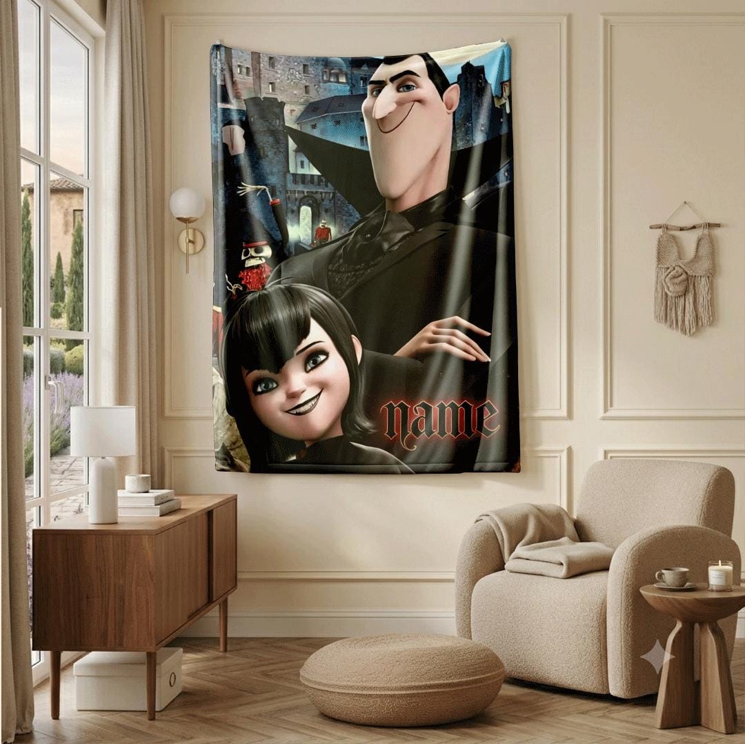 Hotel Transylvania Dracula Mavis print cartoon blanket classic sofa blanket dormitory blanket Customized name blankets birthday gift