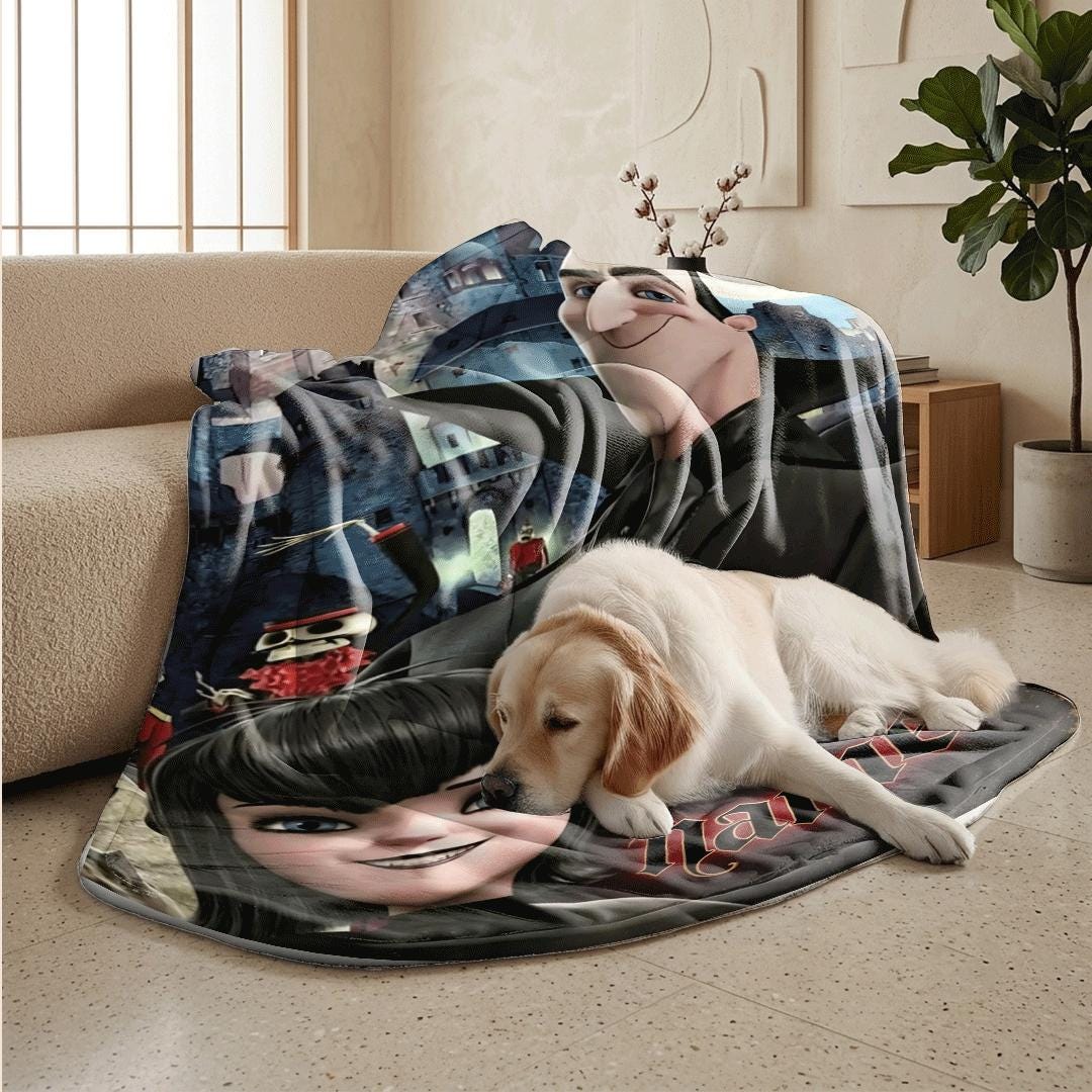 Hotel Transylvania Dracula Mavis print cartoon blanket classic sofa blanket dormitory blanket Customized name blankets birthday gift