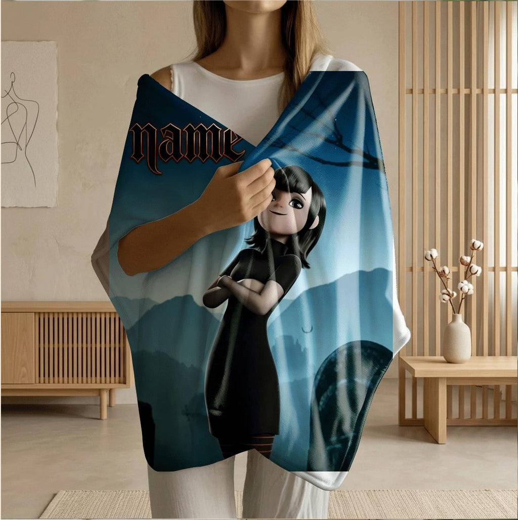 Hotel Transylvania Mavis solo print cartoon blanket lovely single blanket portable blanket Customized name nap blankets souvenir gift