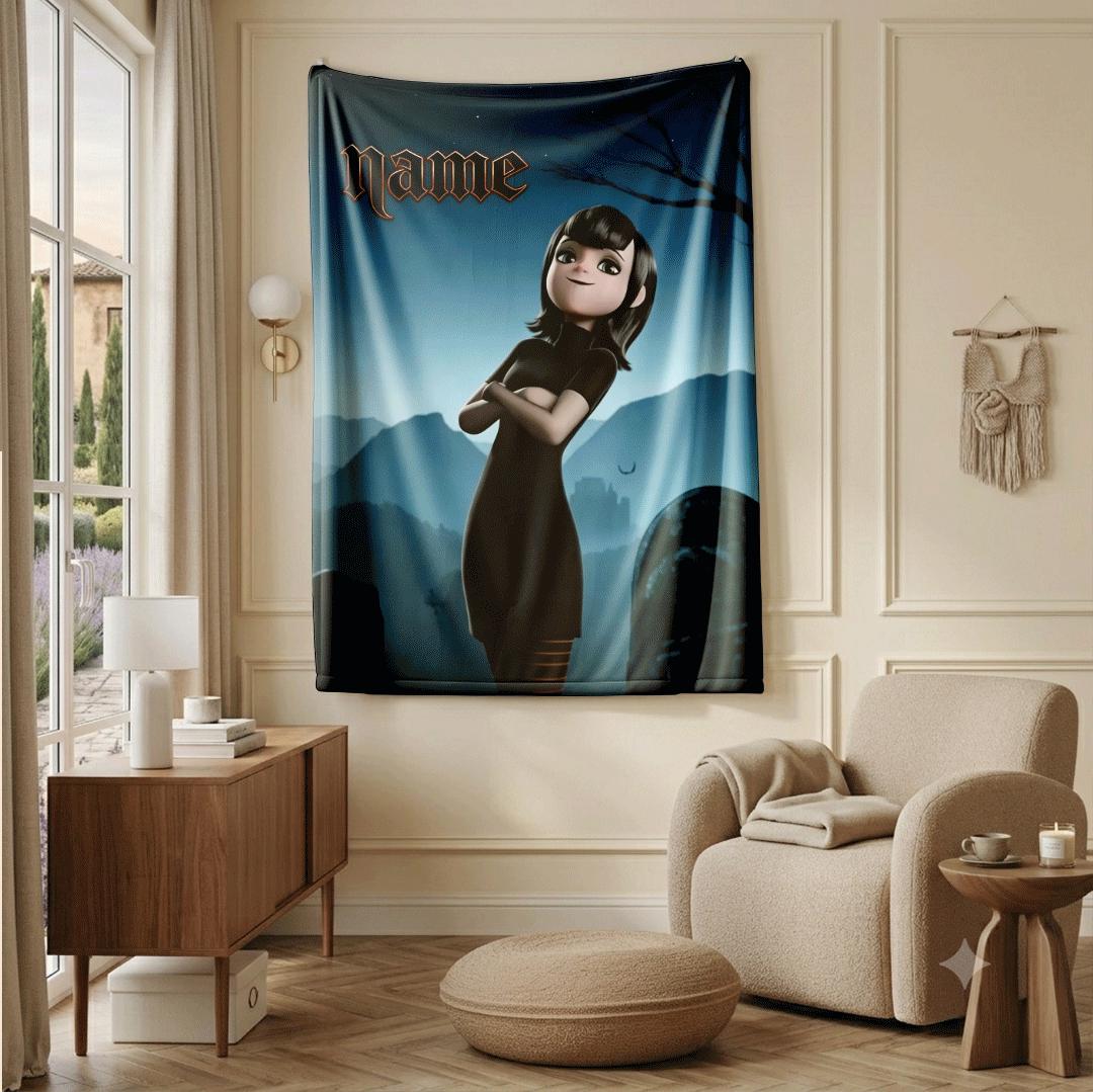 Hotel Transylvania Mavis solo print cartoon blanket lovely single blanket portable blanket Customized name nap blankets souvenir gift