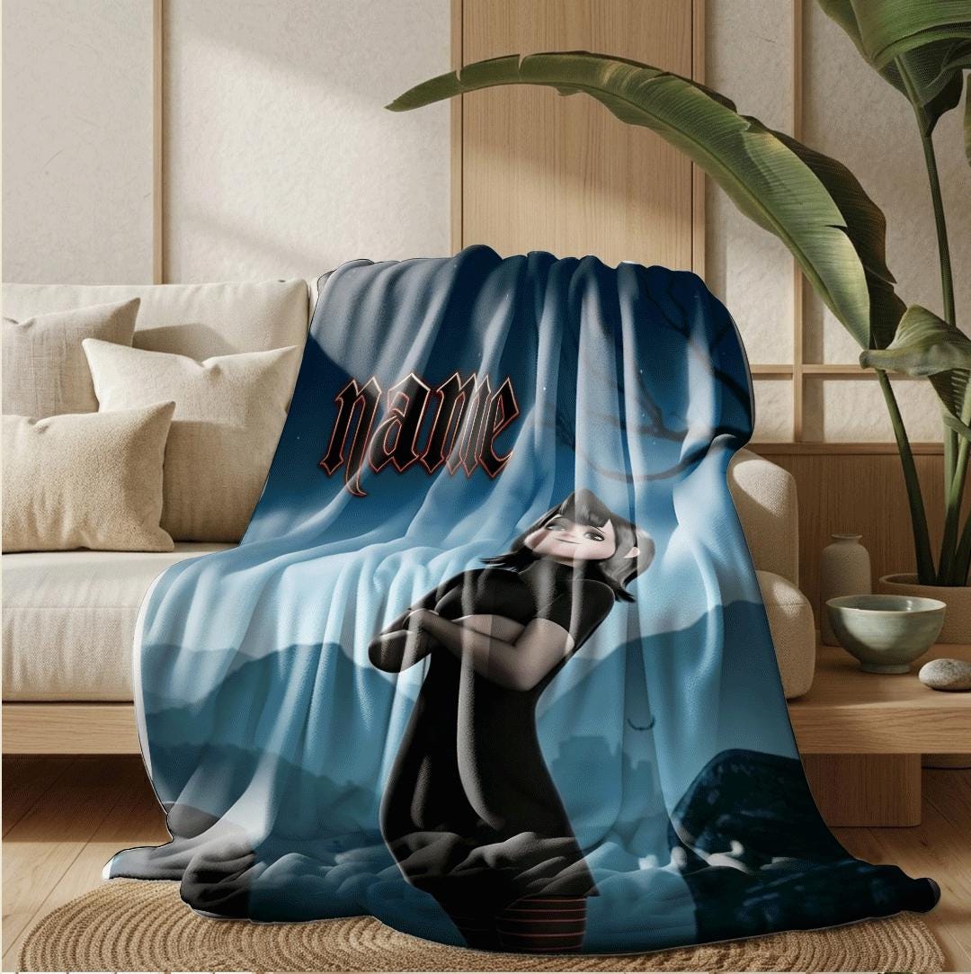 Hotel Transylvania Mavis solo print cartoon blanket lovely single blanket portable blanket Customized name nap blankets souvenir gift