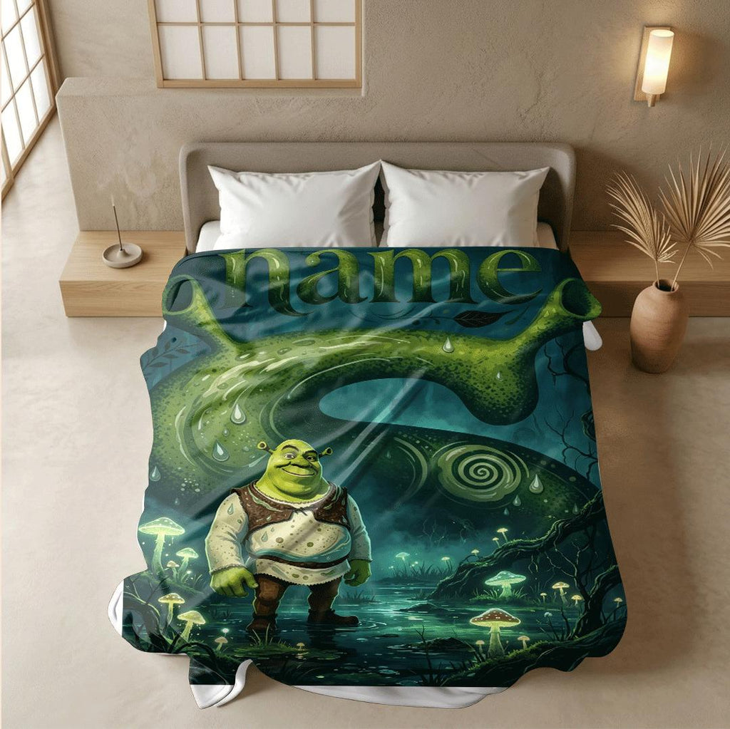 Shrek dark forest print cartoon blanket cool kids blanket hotel blanket Customized name air conditioning blankets holiday gift
