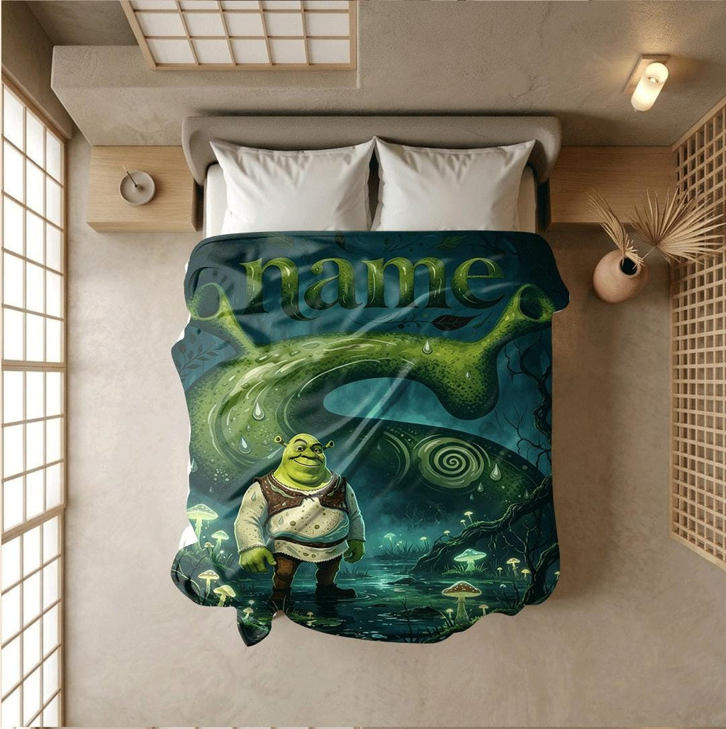 Shrek dark forest print cartoon blanket cool kids blanket hotel blanket Customized name air conditioning blankets holiday gift