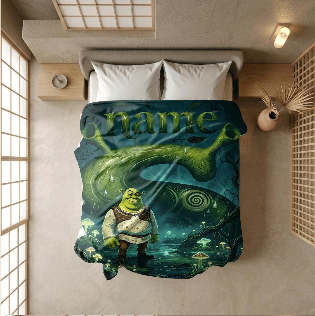 Shrek dark forest print cartoon blanket cool kids blanket hotel blanket Customized name air conditioning blankets holiday gift