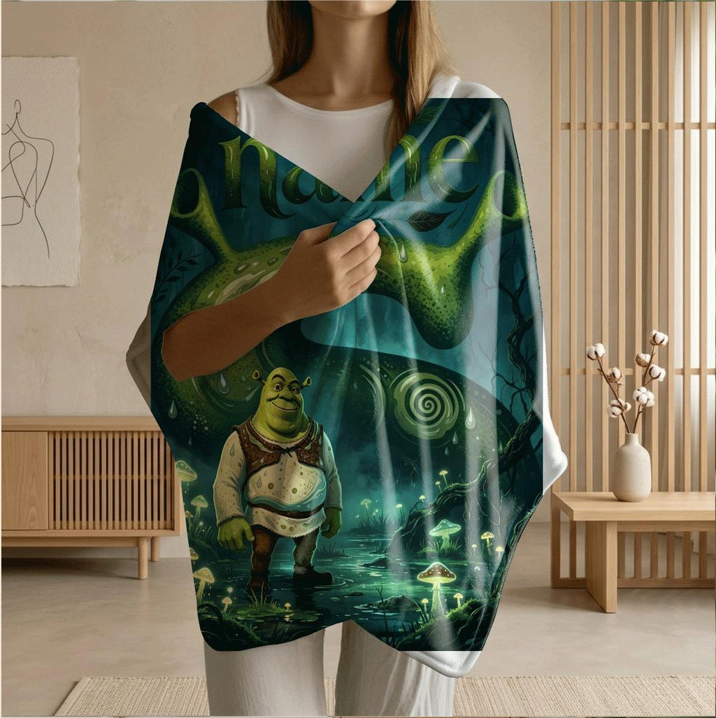 Shrek dark forest print cartoon blanket cool kids blanket hotel blanket Customized name air conditioning blankets holiday gift