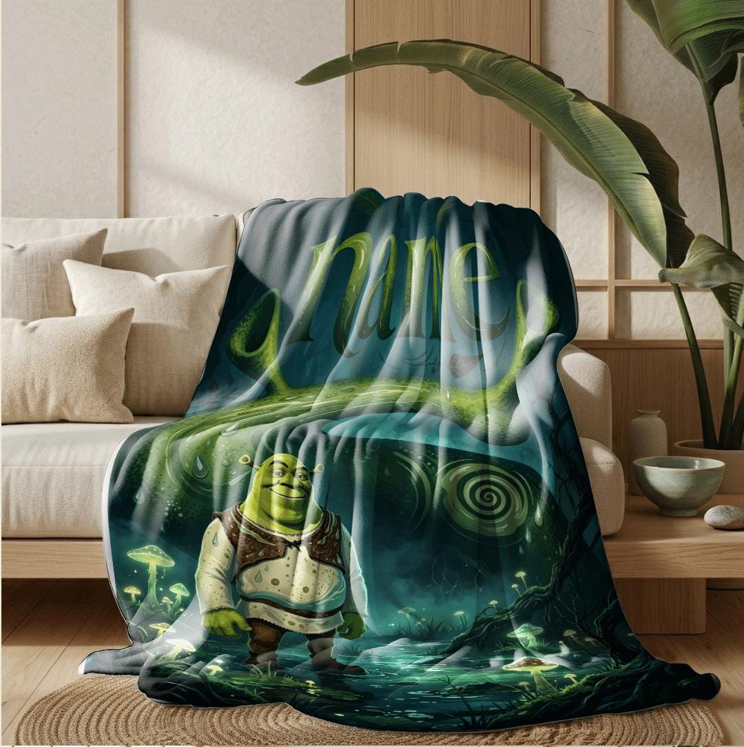 Shrek dark forest print cartoon blanket cool kids blanket hotel blanket Customized name air conditioning blankets holiday gift