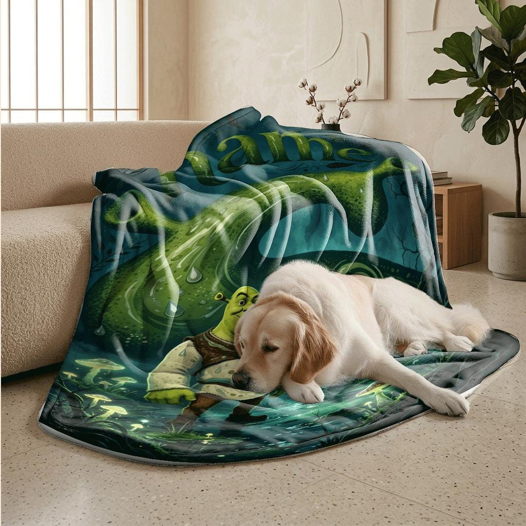 Shrek dark forest print cartoon blanket cool kids blanket hotel blanket Customized name air conditioning blankets holiday gift
