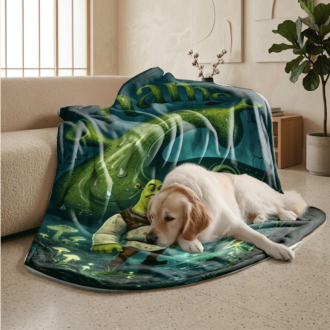 Shrek dark forest print cartoon blanket cool kids blanket hotel blanket Customized name air conditioning blankets holiday gift