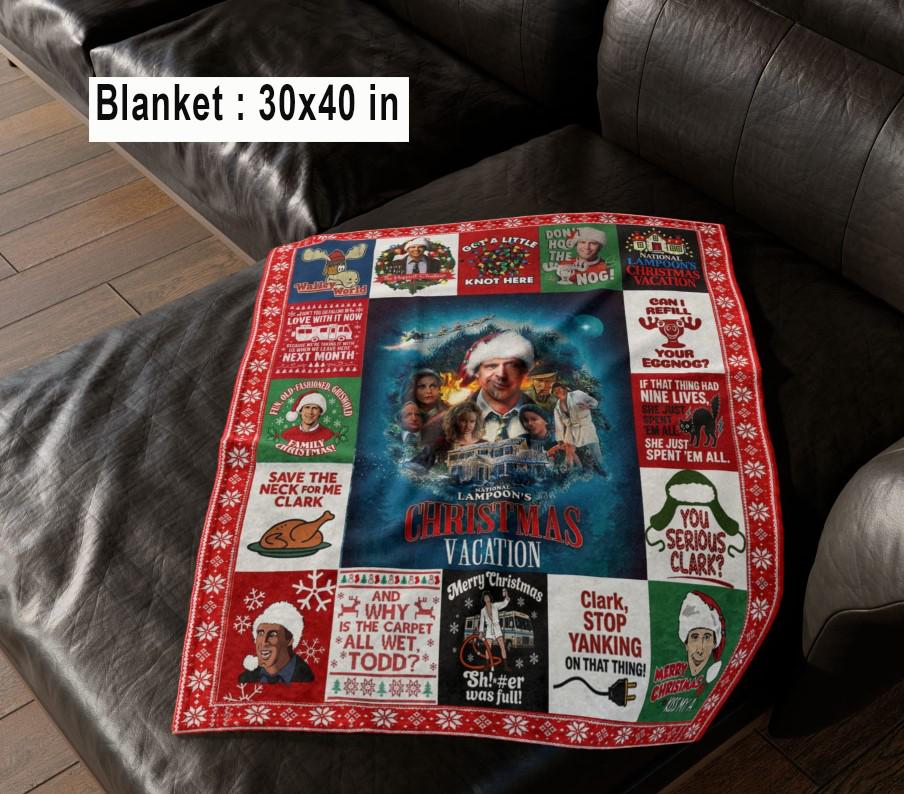 Funny Christmas Vacation Fleece Blanket, Family Christmas Holiday Movie Throw, Clark Family Xmas, Christmas Movie Gift for Movie Lovers