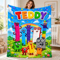 Personalized Kids Counting Blanket, Colorful Educational Plush Gift
