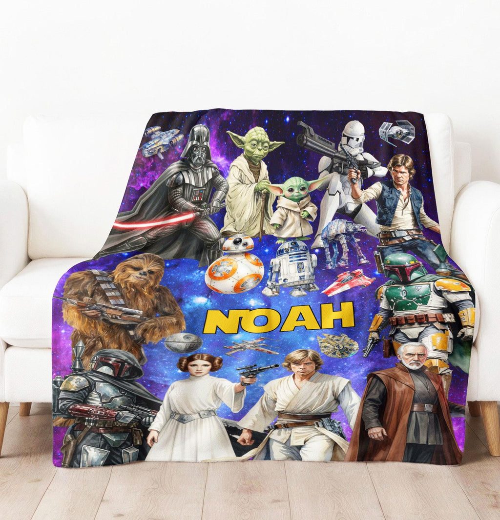 Personalized Disney Star Wars Blanket, Star Wars Blanket Soft Throw, Star Wars Birthday Gift, Darth Vader Skywalker Leia, Bedding Decor
