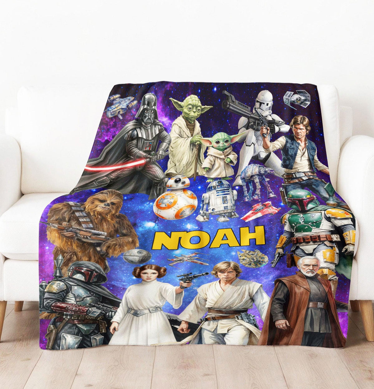 Personalized Disney Star Wars Blanket, Star Wars Blanket Soft Throw, Star Wars Birthday Gift, Darth Vader Skywalker Leia, Bedding Decor