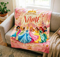 1. Disney Princess Carriage Blanket Soft Throw, Custom Name Printed Cover For Little Girls