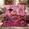 Dolly Parton Blanket, Dolly In Loving Memory Throw, Retro Dolly Forever Flannel Fleece Blanket, Country Music Fan Gift, 9 to 5 Western Decor