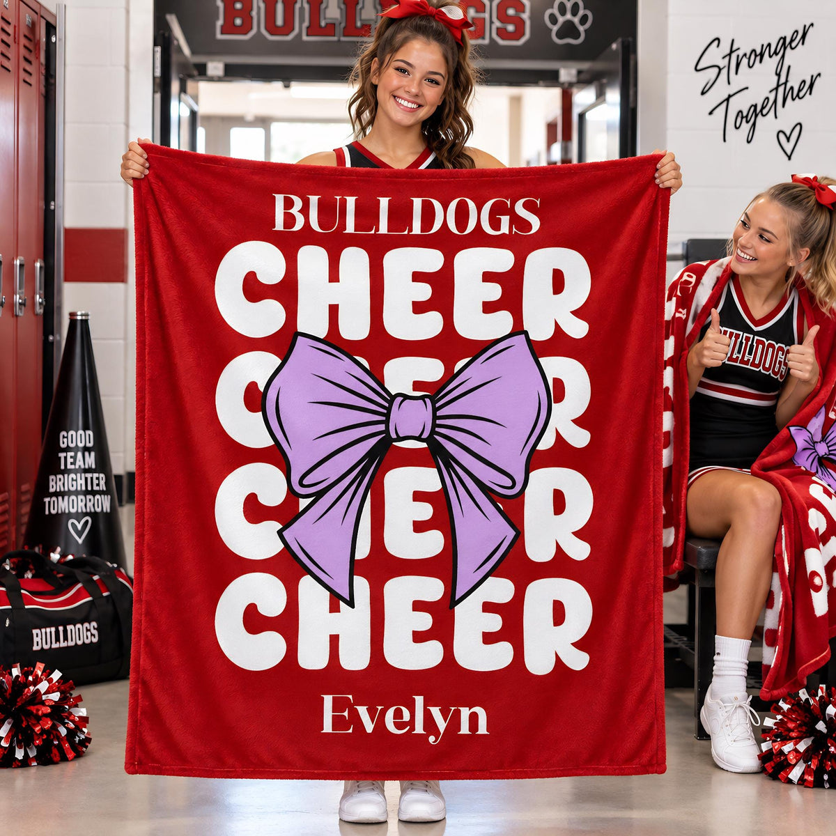 Custom Cheer Flannel Blanket,Personalize Cheerleader Throw,Cheer Mom Throw,Cheer Coach Gift,Competitive Spirit Senior Cheer Idea,Team Throw
