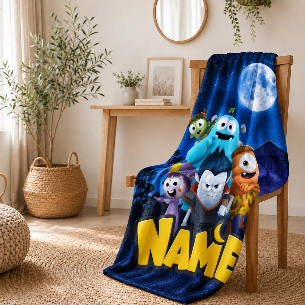 Children Fun Monster Friends Blanket Soft Throw, Personalized Multi‑Layout Party Printed Throw