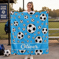 Personalized Soccer Blanket,Custom Girls Soccer Name Throw,Cozy Flannel,For Soccer Team,Team Spirit Player Blanket,Coach Soccer Player Idea