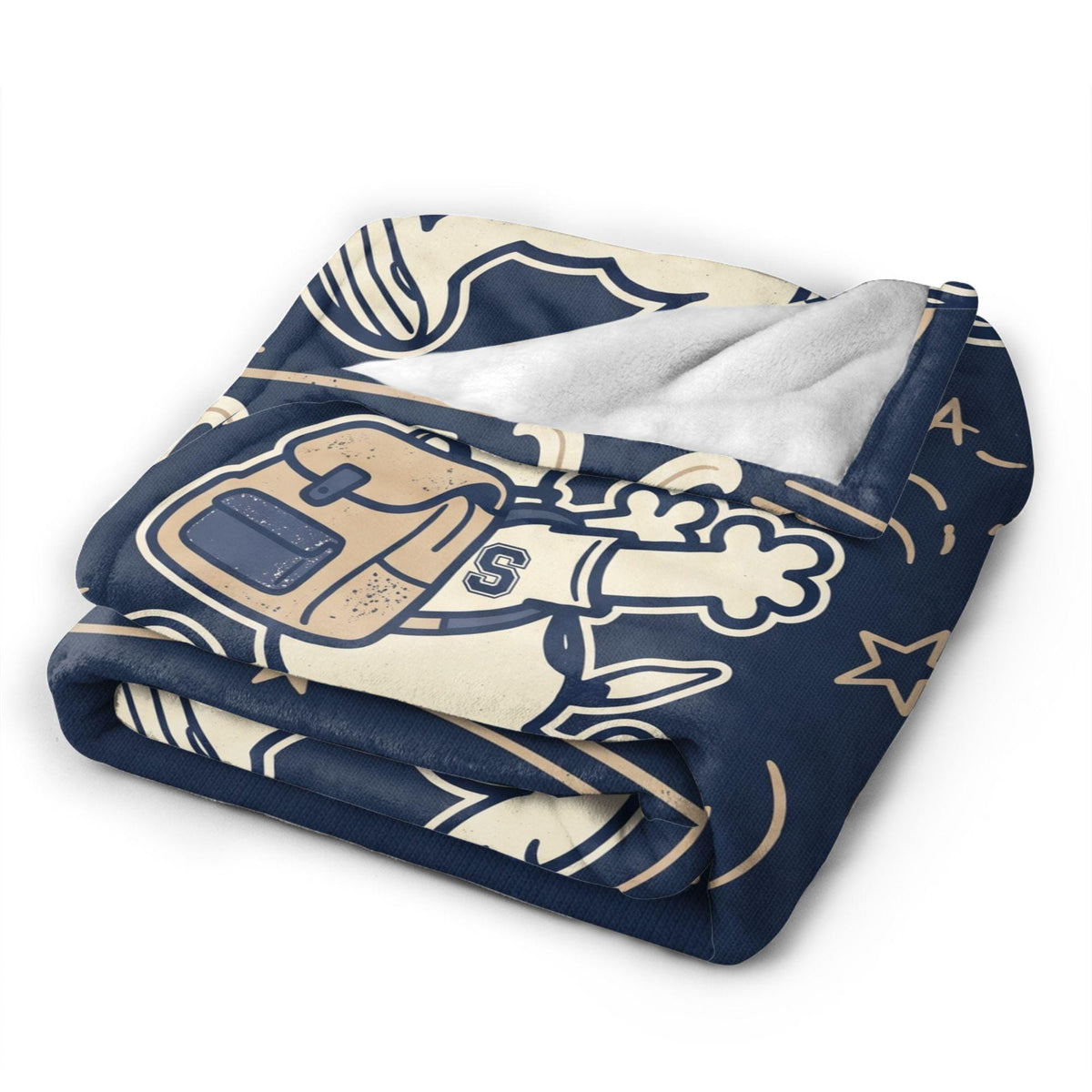 Personalized School Vibes Hound Flannel Blanket, Custom Campus Study Dog Throw, Back to School Bedding, Student Teacher Gift for Boys Girls