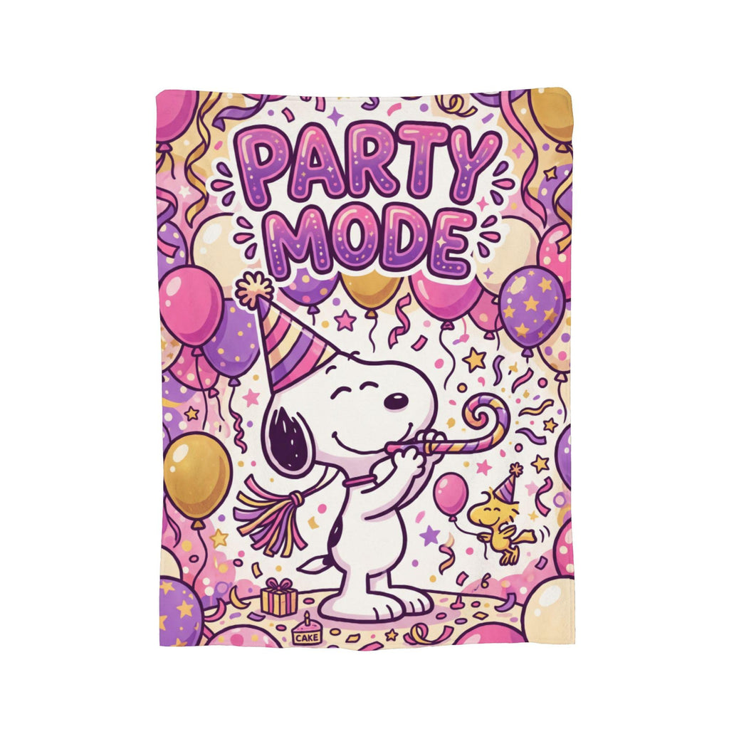 Personalized Party Mode Beagle Flannel Blanket, Custom Confetti Dance Pup Throw, Birthday Celebration Bedding, Festive Gift for Best Friends