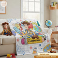 Personalized Toy Story 5 Back to School Blanket, Custom Name Woody Blanket with Jessie Buzz & Friends, First Day of School Gift for Kids