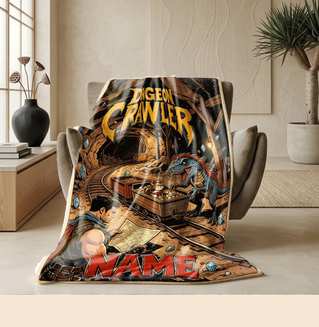 Dungeon Crawler mine comic print single blanket dorm blanket portable blanket Customized name sofa blankets birthday gift