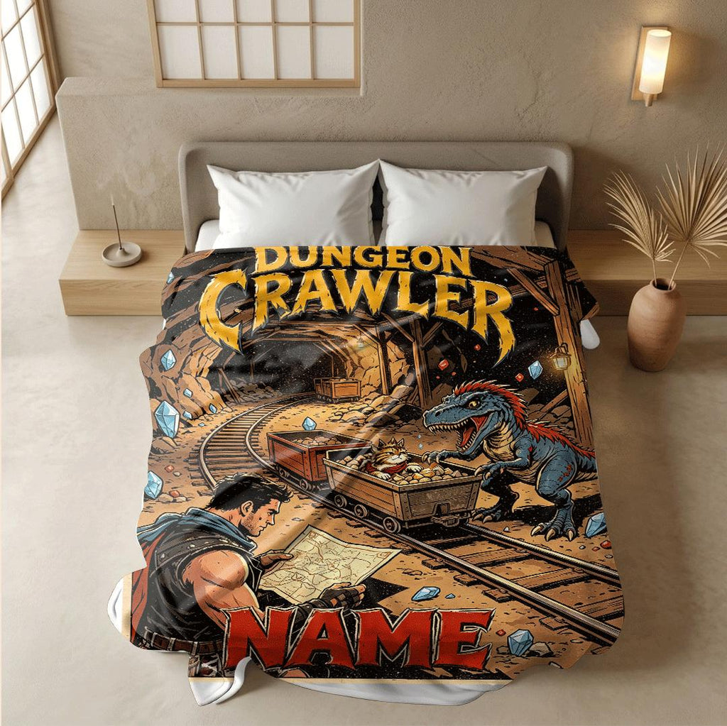Dungeon Crawler mine comic print single blanket dorm blanket portable blanket Customized name sofa blankets birthday gift