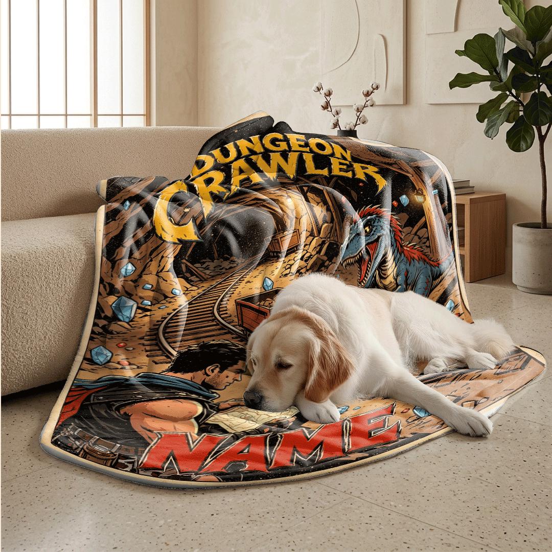 Dungeon Crawler mine comic print single blanket dorm blanket portable blanket Customized name sofa blankets birthday gift