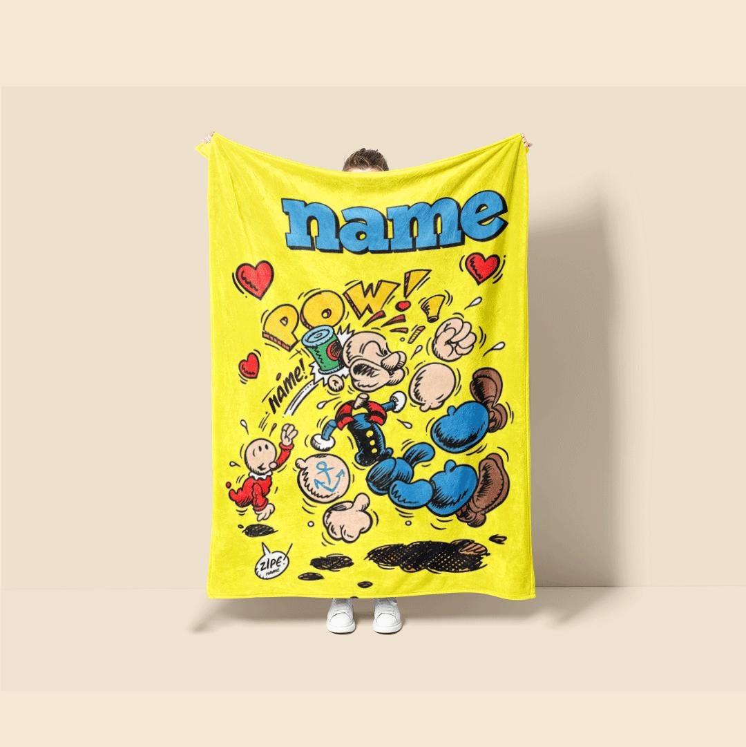 Popeye comic print single blanket hotel blanket pet blanket lunch break blankets anniversary gift decor