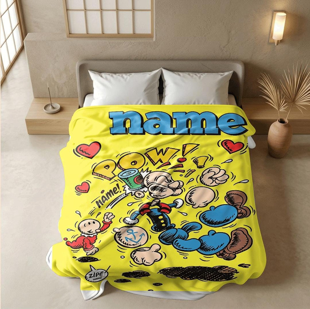 Popeye comic print single blanket hotel blanket pet blanket lunch break blankets anniversary gift decor