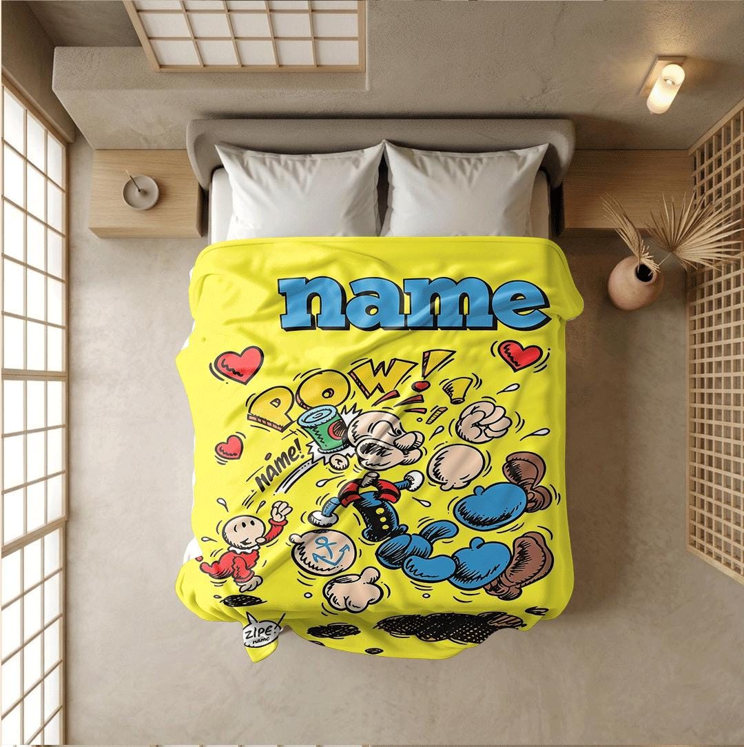 Popeye comic print single blanket hotel blanket pet blanket lunch break blankets anniversary gift decor