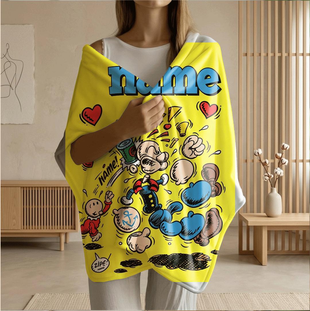 Popeye comic print single blanket hotel blanket pet blanket lunch break blankets anniversary gift decor