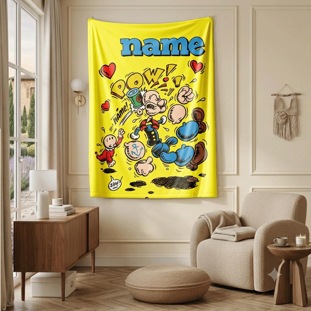 Popeye comic print single blanket hotel blanket pet blanket lunch break blankets anniversary gift decor