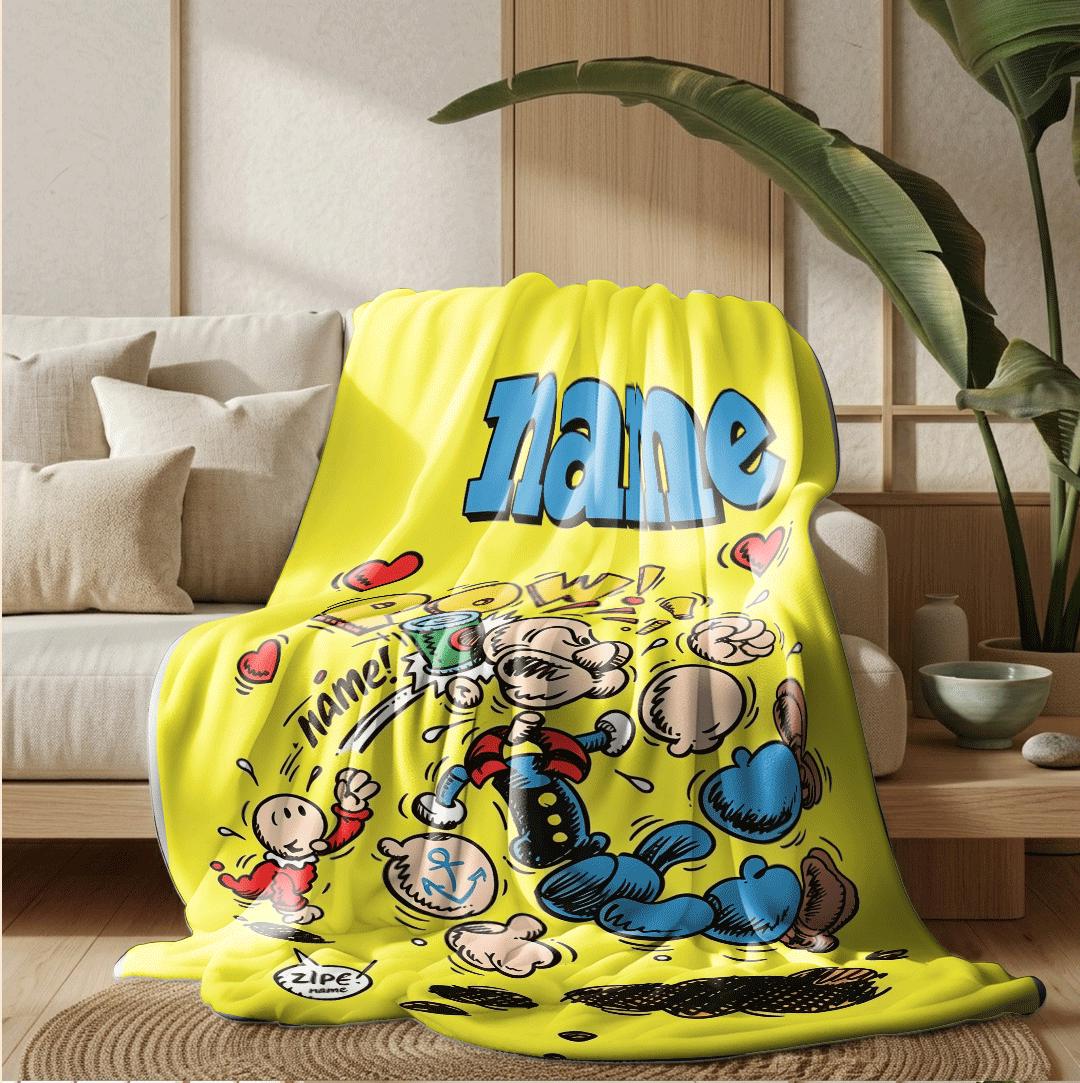 Popeye comic print single blanket hotel blanket pet blanket lunch break blankets anniversary gift decor