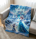 Custom Name Frozen Fleece Blanket, Elsa Blanket, Frozen Blanket, Frozen Movie Blanket, Elsa Olaf Anna