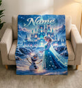 Custom Name Frozen Fleece Blanket, Elsa Blanket, Frozen Blanket, Frozen Movie Blanket, Elsa Olaf Anna