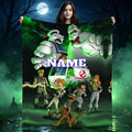 Personalized Mystery Dog Flannel Blanket, Custom Name Ghost Hunter Throw, Funny Cartoon Blanket, Cozy Gift for Kids and Teens