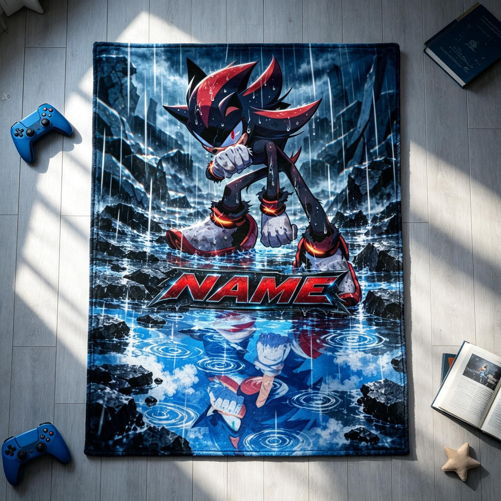 Sonic Blanket, Sonic Fleece Blanket, Sonic The Hedgehog Throw, Blue Speed Character Blanket, Gamer Gift, Kids Room Decor, Soft Flannel